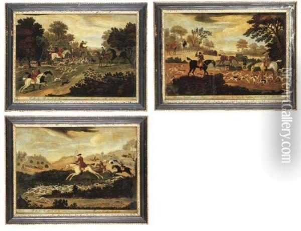 Hare Coursing; The Chace (sic); Beating And Training; And The Death Oil Painting - James Seymour