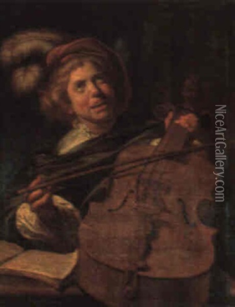 The Viol Player Oil Painting - Frans Hals