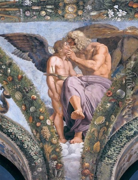Cupid Pleads with Jupiter for Psyche Oil Painting - Raphael