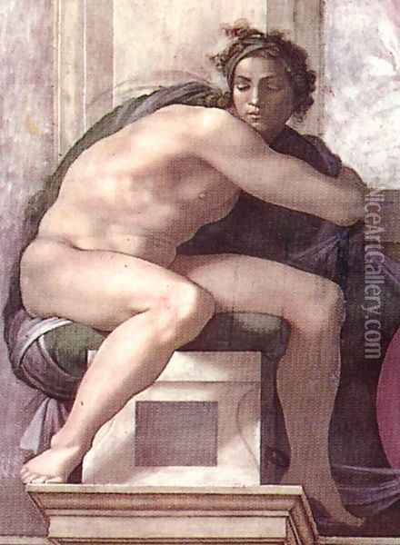 Ignudo -7 1511 Oil Painting - Michelangelo Buonarroti