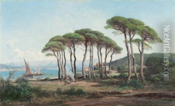 La Rade De Toulon, Prise De Tamaris Oil Painting - Vincent Joseph Francois Courdouan