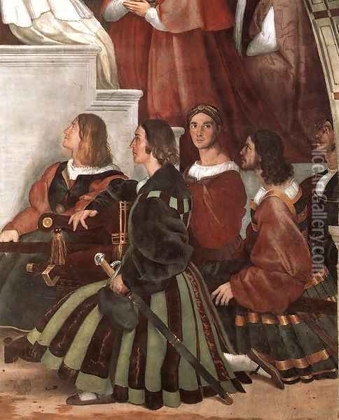 The Mass at Bolsena (detail) 2 Oil Painting - Raffaelo Sanzio