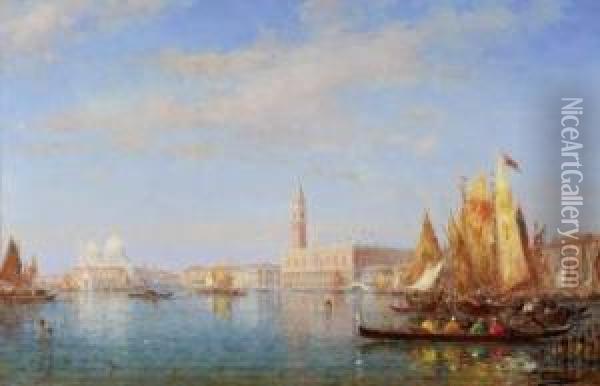  Embarcations A Venise  Oil Painting - Charles Clement Calderon
