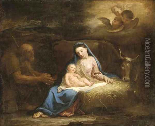 The Nativity Oil Painting - Francesco Zuccarelli