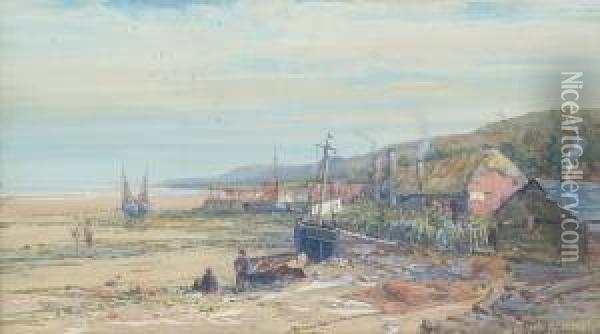 Porlock Weir, Somerset Oil Painting - Charles Branwhite