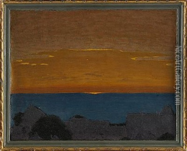 Solnedgang I Havet - Visby Oil Painting - Pelle Svedlund