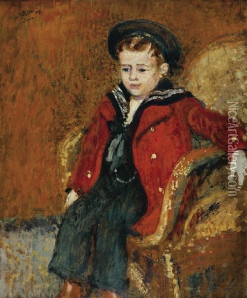 Portrait D'un Jeune Garcon Oil Painting - Georges Lemmen