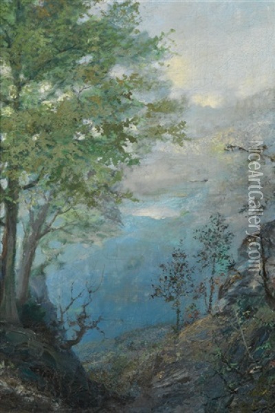 View Of A Valley Oil Painting - Thomas Watson Hunster