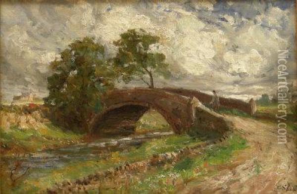 Bridge Over The River Oil Painting - John Falconar Slater