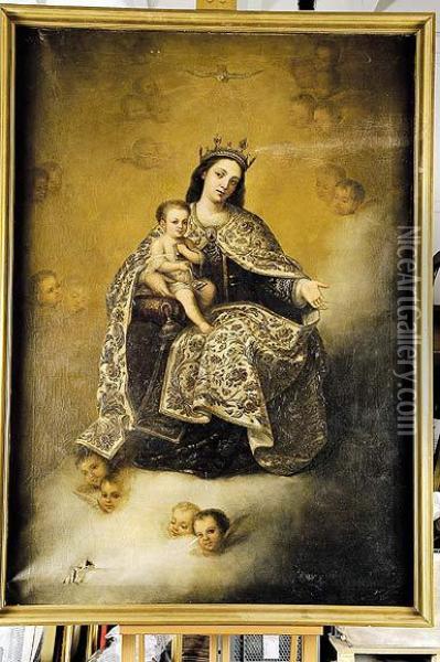 Virgen Del Carmen Oil Painting - Augusto Manuel De Quesada