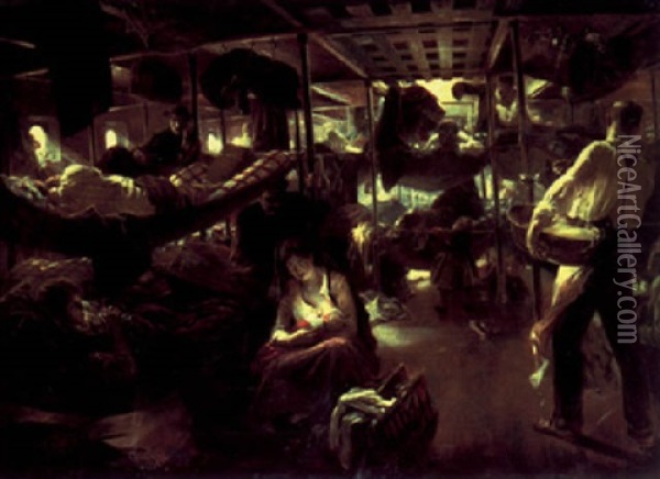 Steerage Passengers Oil Painting - Jean Andre Castaigne