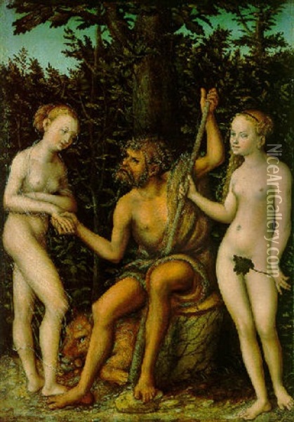 The Choice Of Hercules Oil Painting - Lucas Cranach the Elder