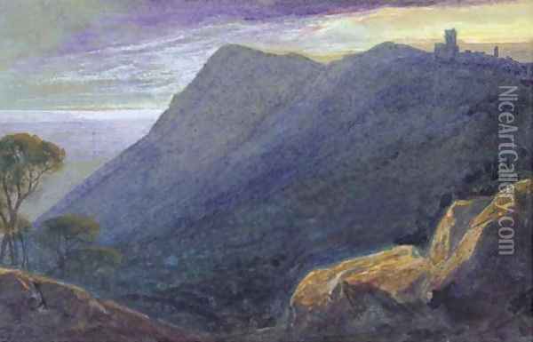 Turbia, near Monaco Oil Painting - Edward Lear