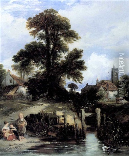 Near Gillingham, The Artist's Birthplace Oil Painting - William James Mueller