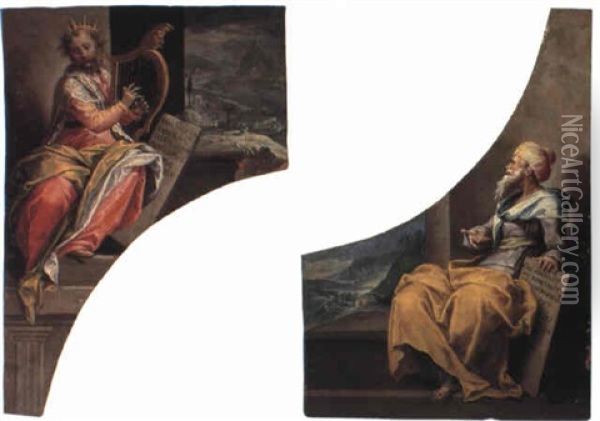 David And Moses Oil Painting - Hendrick De Clerck