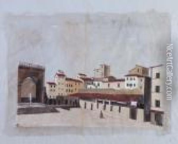 Veduta Parziale Di Piazza Della Signoria Oil Painting - Fabio Borbottoni