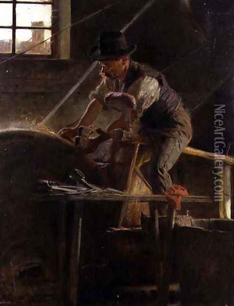 The Grinding Wheel Oil Painting - Max Thedy