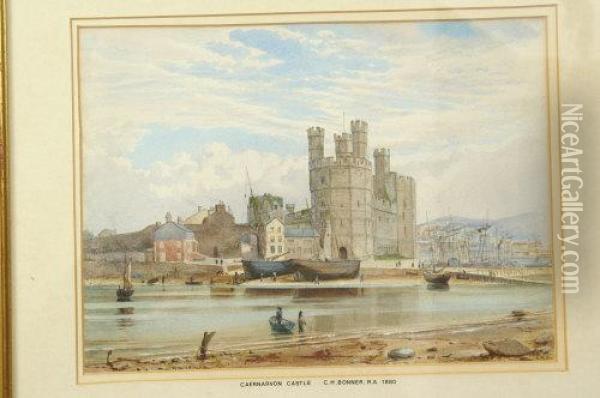 Caernarvon Castle Oil Painting - Thomas Bonner