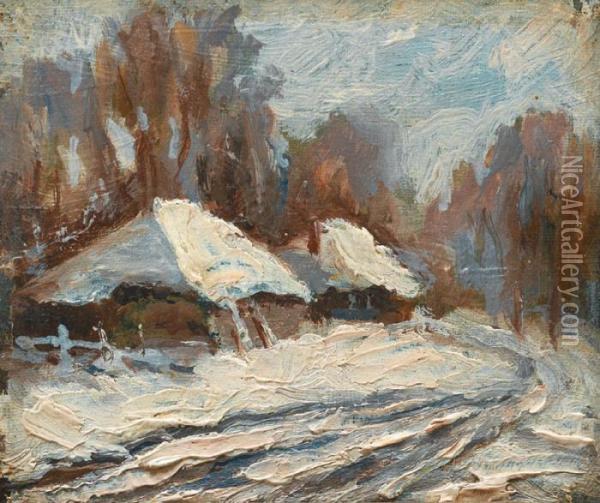Maison Sous La Neige Oil Painting - Konstantin Alexeievitch Korovin