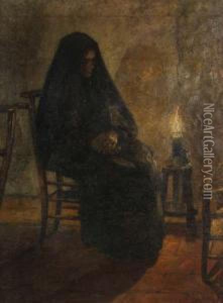 'deuil En Gascogne' Oil Painting - Ferdinand Willaert
