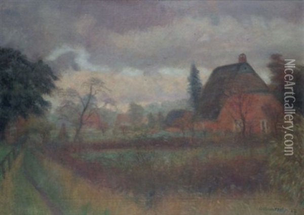 Herbstliche Garten (bei Lehrer Baden) Oil Painting - Otto Modersohn