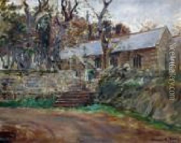 Sancreed Church. Oil Painting - Stanhope Alexander Forbes