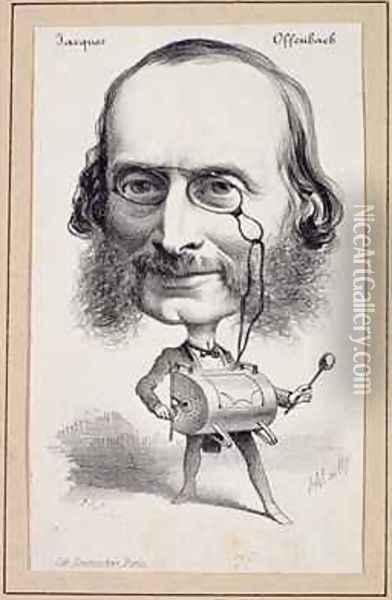 Portrait of Jacques Offenbach Oil Painting - Hippolyte Mailly