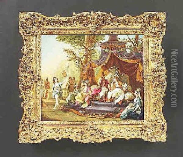 Fete Champetre Mit Sultan Und Sultanin Oil Painting - Charles Amedee Philippe van Loo