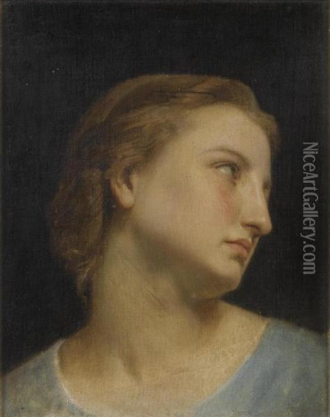 Study Of A Woman's Head (philomele Et Progne) Oil Painting - William-Adolphe Bouguereau