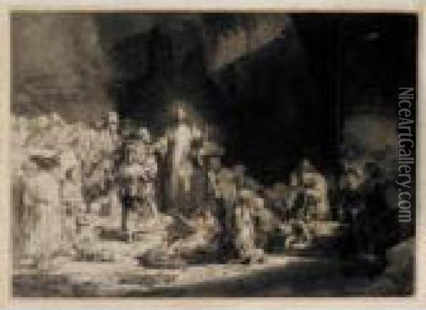 The Hundred Guilder Print (b., Holl.74; H.236; Bb.49-1) Oil Painting - Rembrandt Van Rijn