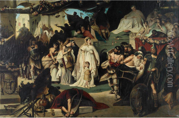 Roman Celebration Oil Painting - A. Hohenfels