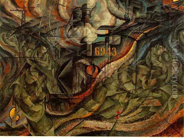 States of Mind II: The Farewells Oil Painting - Umberto Boccioni