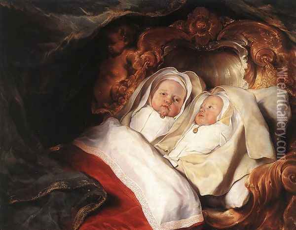 The Twins Clara and Aelbert de Bray c. 1646 Oil Painting - Salomon de Bray