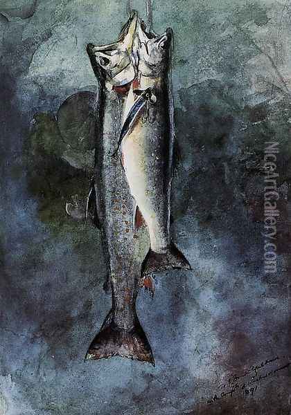 Two Trout I Oil Painting - Winslow Homer