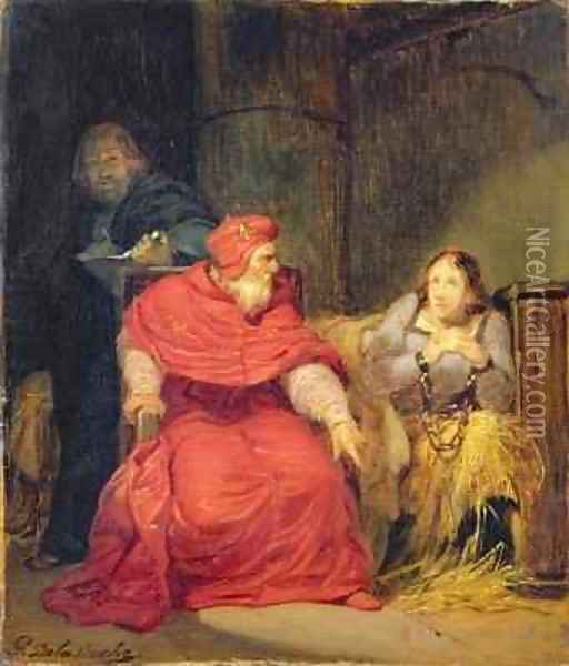 Joan of Arc in Prison 2 Oil Painting - Hippolyte (Paul) Delaroche