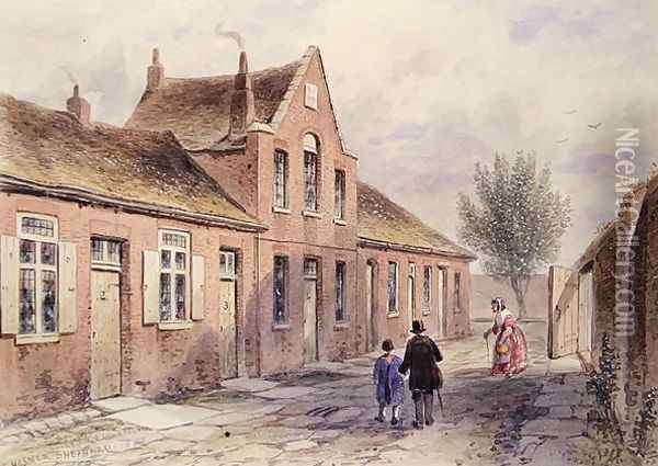 Witchers Alms Houses Tothill Fields, 1850 Oil Painting - Thomas Hosmer Shepherd
