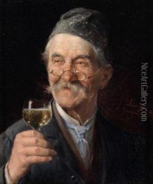 Der Weinbeiser Oil Painting - Kinzel Jozef