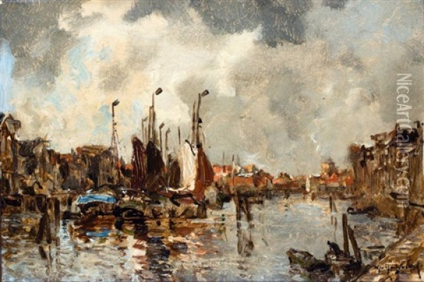 Havengezicht Oil Painting - Johan Hendrik van Mastenbroek