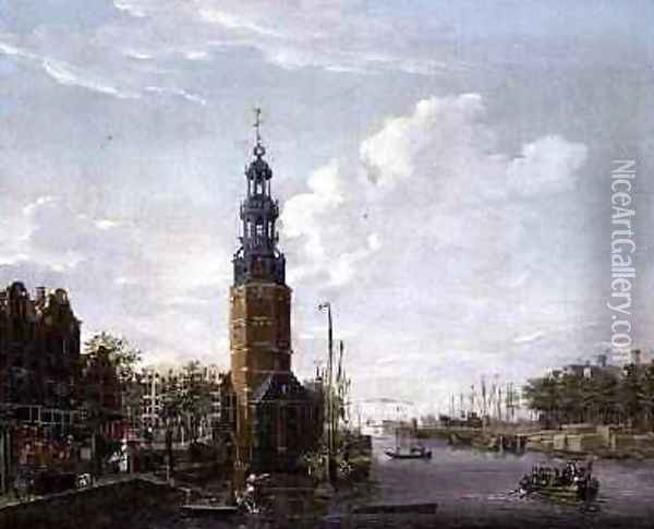 View of Amsterdam with the Montelbaanstower on the Oude Schans, 1777 Oil Painting - Isaak Ouwater