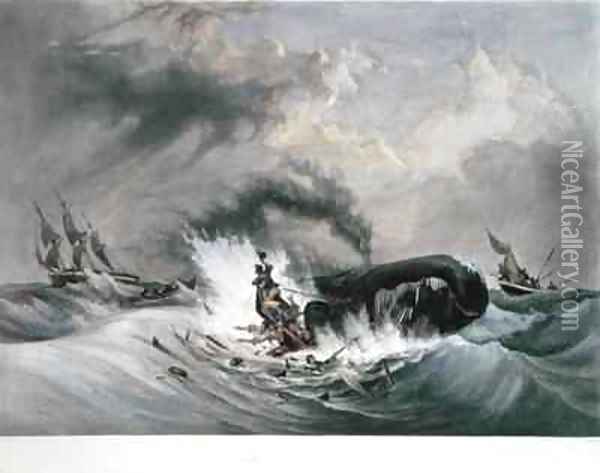 The Whale Oil Painting - Jean Francois Garneray