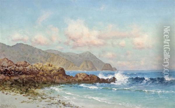 A Coastal View Oil Painting - Charles Dorman Robinson