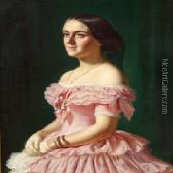 Portrait Of Jeanina Baroness Stampe Oil Painting - Wilhelm Marstrand