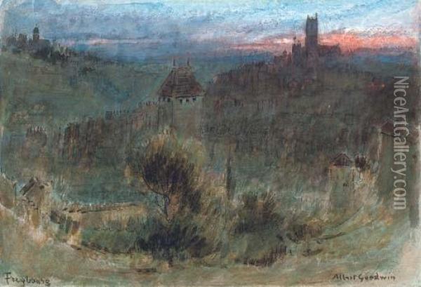 Freyburg, Germany Oil Painting - Albert Goodwin