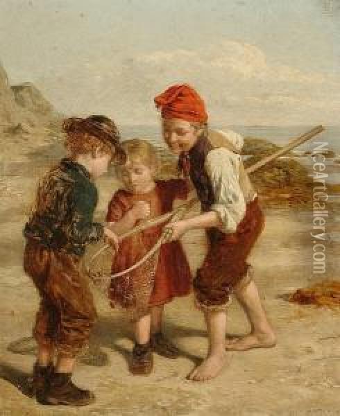 The Little Shrimpers Oil Painting - William Hemsley