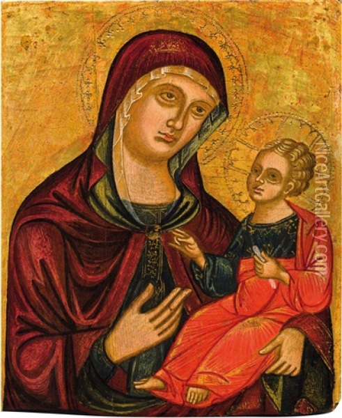 Madonna And Child Oil Painting - Donato (e Catarino) Veneziano