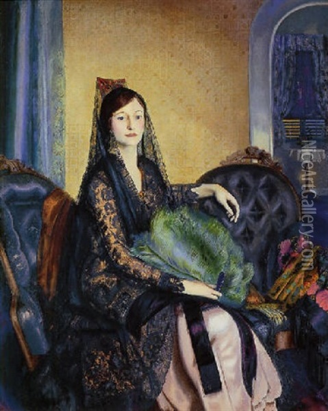 Portrait Of Elizabeth Alexander Oil Painting - George Bellows