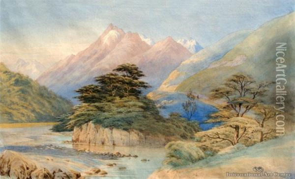 Otira Valley Oil Painting - John Barr Clarke Hoyte