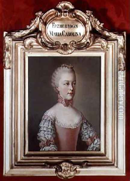 Archduchess Maria Caroline of Austria 1752-1814 Oil Painting - Etienne Liotard