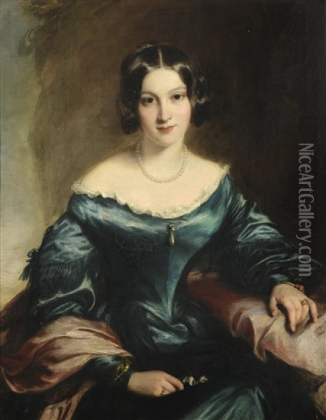 Portrait Of Lady Eleonor Fitzroy Oil Painting - Sir Francis Grant