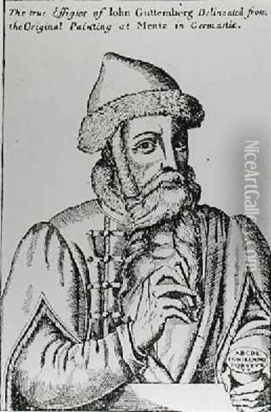 Portrait of Johannes Gutenberg Oil Painting - Mentz, Albrecht
